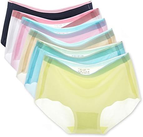 IHHASD 6 Packs Soft Womens Invisible Underwear Seamless Sexy Briefs Panties(XL)