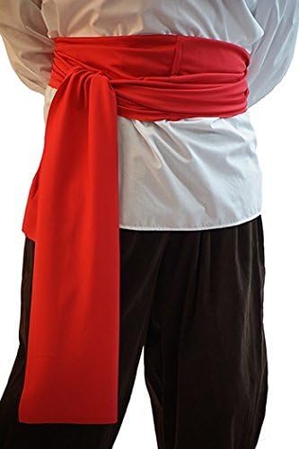 CL Costume Accessories Medieval-Reenactment-Larp-SCA-Cosplay-Battle Ready-Pirate-Fancy Dress-Pan UNISEX PIRATE/LARP WAIST SASH (Red)