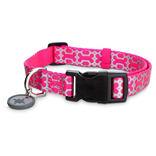 Good2Go Pink Reflective Bone Dog Comfort Collars, Medium
