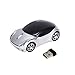 Mchoice 2.4GHz 1200DPI Car Shape Wireless Optical Mouse USB Scroll Mice for Tablet Laptop Computer (Silver)