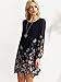 Floerns Women's Casual Floral Print Chiffon Sleeve A-Line Shift Mini Dresses Navy Blue-2 XL