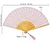 meifan Womens Multi Color Handmade Cotton Lace Folding Hand Fan (Pink)