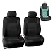 FH Group FB068102 Premium 3D Air Mesh Seat Covers Pair Set (Airbag Compatible) w. Gift, Solid Black Color- Fit Most Car, Truck, SUV, or Van primary