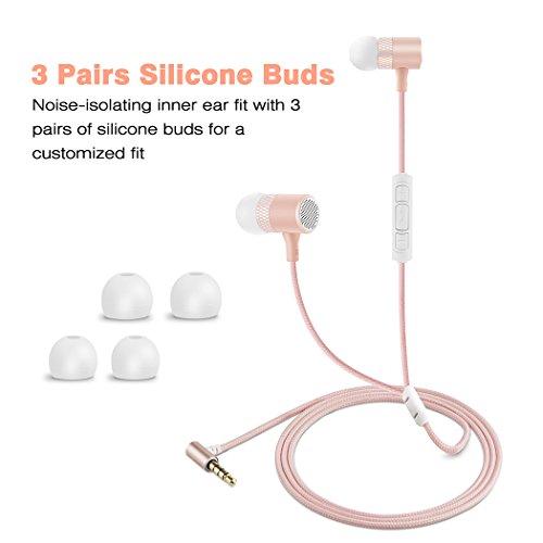 Headphones, HokoAcc In-Ear Earbuds Noise Isolation Headsets Heavy Bass Earphones with Microphone for iPhone iPod / Android Devices - Thumbnail 2