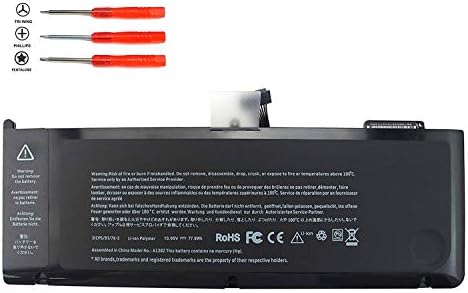 FLYTEN 2011 mac Book pro Battery for MacBook Pro 15 Laptop A1382 A1286 (Early and Late 2011,mid 2012) 020-7134-A 661-5211 661-5476 661-5844 MC721LL/A MC723LL/A 10.95V/77.5Wh 12 Months Warranty