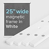 25” Wide Magnetic Poster Frame Hanger in White – Solid Wood and Magnets Strong Enough to Hang ANY Length