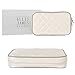 ELLIS JAMES DESIGNS Jewelry Travel Organizer Elegant Pouch with Quilted Exterior and Padded Bag for Protection - Keeps Your Earrings, Necklaces and Other Treasures Neat and Secure – Cream