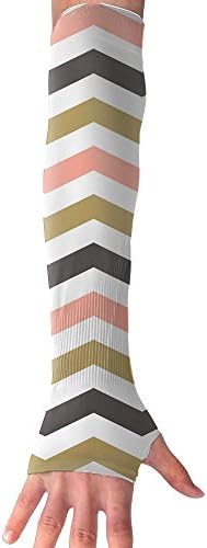 Hongtuqiche Seamless Zigzag Pattern In Pastel Colors Arm Sleeves,UV Protection Cooling Long Gloves,Sports Arm Adults With For Basketball,Football,Running Outdoor Sports