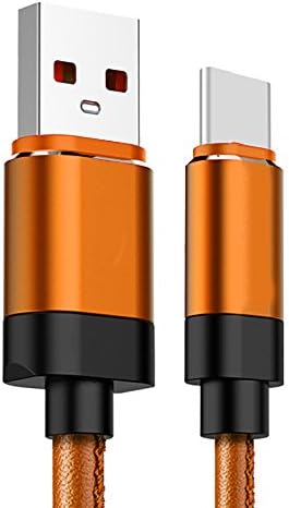 Type C Cable,Leather USB C to USB 3.0 Cable (3.3ft) Fast Lighting Charger Cord for Samsung Galaxy Note 8, Galaxy S8, S8+, MacBook, Nintendo Switch, Sony XZ, LG V20 G5 G6, HTC 10 and More (Orange)