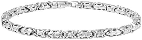 Genuine 2.56 TCW 14K White Gold Gents Bracelet
