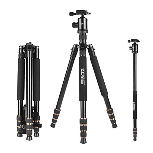 ZoMei 65" Tripod Monopod with Z818 Series Quick Release Plate Lightweight Professional Compact for Canon Nikon Sony DSLR Camera