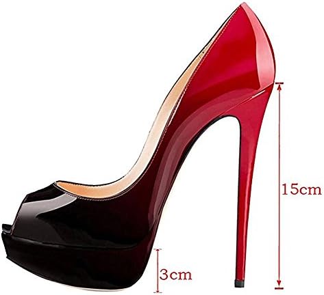 MIUINCY Women's High Heel Peep Toe Platform Stiletto Slip on Dress Pump Shoes For Wedding Party