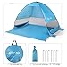 Glymnis Pop Up Beach Tent Sun Shelter Beach Shade Tent with Portable Sun Shade UPF 50 for Outdoor Activities Beach Traveling Blue