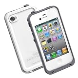 Leang Waterproof Shockproof and Dirtproof Case for iPhone 4 4S Life Dirt Proof Case - White with Gray + Cleaning Cloth