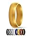 SafeRingz Metallic Silicone Wedding Ring, 6mm, Made in the USA, Men or Women, Gold 11