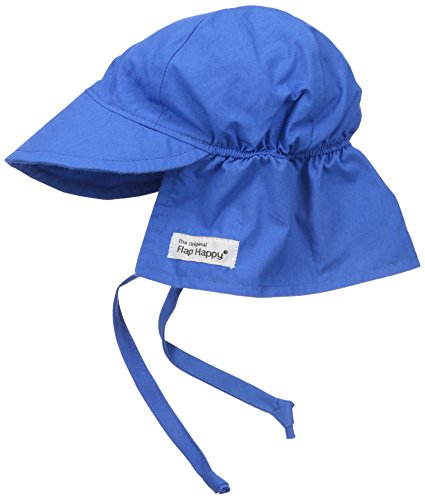 Flap Happy Baby Girls Upf 50+ Original Flap Hat With Ties, Royal Blue, XS