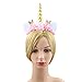Mwfus Shining Unicorn Horn Ears Flower Headband Halloween Cosplay Costume Party Headdress