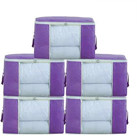 Lianna Polypropylene Nonwoven Storage Anti-mold Clothes Quilt Foldable Wardrobe Portable Durable Fibre Blanket Pillow Quilt Closet Sweater Box Transparent Window Organiz