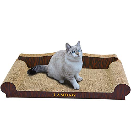 LAMBAW Cat Scratcher Couch Large EcoFriendly Corrugated Cardboard