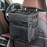 JUSTTOP Waterproof Car Trash Can with Lid and