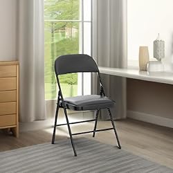 Nazhura 4 Pack Folding Chairs with Padded Cushion