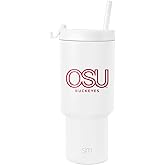 Simple Modern Officially Licensed Collegiate Ohio State Buckeyes 30 oz Tumbler with Flip Lid and Straws | Insulated Cup Stainless Steel | Gifts for Men Women | Retro Vault Collection