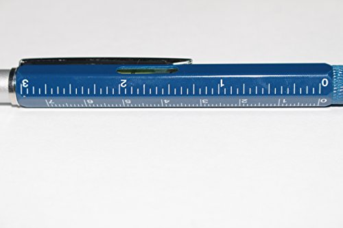 6 in 1 Multitool Pen with Gift Box - Includes 1 Ballpoint Pen, Universal Stylus Pen, Ruler,Flat and Phillips Screwdriver Bit, Level Gauge - The Perfect Multi-Function Gadget (Blue) - Thumbnail 2