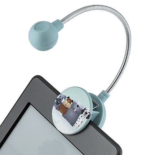 Disc Reading Light by WITHit - LED Book Light with Chrome Neck for Books, E-Reader and E-Book Light… (Dogs)