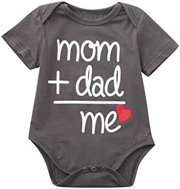 Infant Baby Girl Boy Romper, Short Sleeve Letter Print Bodysuit, Fashion Basic for Newborn Toddler Kid