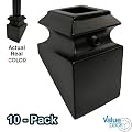 Iron Baluster Shoes (10-Pack) Stair Parts for 1/2" Square Scroll Basket Twist Knuckle Iron Balusters Metal Slant/Angled Shoes (Satin Black)