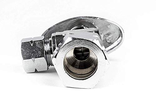 Angle Stop Shut Off Valve- 1/2" NOM. Compression (5/8" OD) x 3/8 in. - 1/4 Turn Valve- Chrome Plated Lead Free- 10 Pack