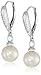 Platinum-Plated Sterling Silver Cubic Zirconia Freshwater Cultured Pearl Drop Earrings