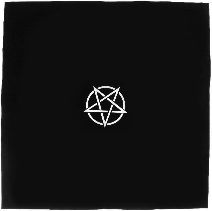 Geesy 49x49cm Pentacle Tarot Tablecloth Flocking Fabric Astrology Constellation Game