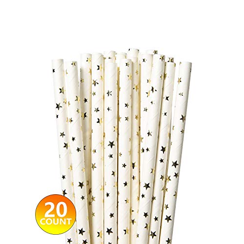 image for Vland Party Supplies by Star pattern – Disposable Paper Dinnerware S