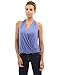 PattyBoutik Women Drape Wrap Elastic Hem Tank Top (Blue Small)
