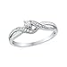 10KT White Gold Round Diamond Twisted Promise Ring (0.12 cttw)