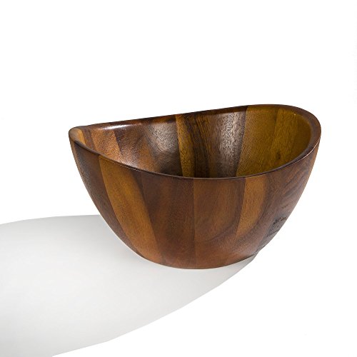 nambe Gourmet Harmony 3 Piece Wooden Salad Bowl Set Big 12Inch Salad