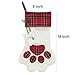 MODCON Christmas Paw Stocking for Pet Dog Large Sherpa Hanging Christmas Stocking for Christmas Decorations, 18 x 11 Inches(01 Red Paw)