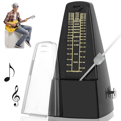 Metrônomo Mecânico, Metrônomo Universal para Guitarra, Bateria, Piano, Violino e Outros Instrumentos, Metrônomo Mecânico Analógico, Temporizador Musical de 40 a 208 Batidas