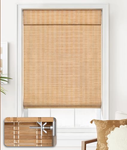 LazBlinds No Drill Bamboo Roman Shades