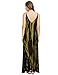 MakeMeChic Women's Boho Maxi Short Sleeve Split Pockets Tie Dye Long Dress Black and Gold L