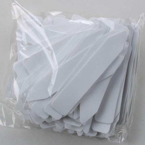 Ostart 100 1.3x7.5cm Rigid Plastic Waterproof Reusable Handwritten Garden Plant Seed Label