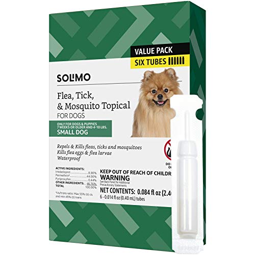 Amazon Brand Solimo Flea, Tick & Mosquito Topical for Small Dogs (4
