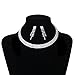 Flowergirl Bridesmaid Bridal Wedding Party 3-Row Rhinestone Necklace Earring Set