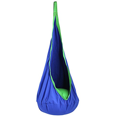 HAPPY PIE PLAY&ADVENTURE HappyPie Kids Pod Swing Chair - Child Hanging Chair - Indoor and Outdoor Sensory Hammock - Blue