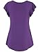 Bebonnie Ladies Tops Short Sleeve, Pleared V Neck Dressy Tunic Flattering Fit and Flare Ruched Knit Tunic Tops Violet XXL