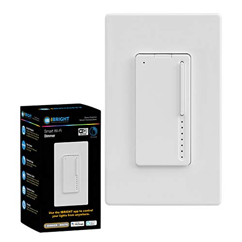 IBRIGHT Smart Dimmer Light Switch (1 or 3Way), 2.4Ghz WiFi, 120 VAC