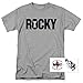 Rocky Movie Logo Italian Stallion Sylvester Stallone T Shirt & Stickers (Large) Athletic Heather