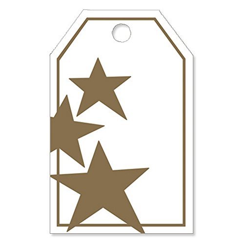 Metallic Gold Stars Gloss Printed Gift Tags - 2 1/4 x 3 1/2 (50)