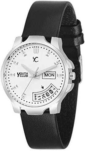 Youth Club LDD09WHT Black and White Good Look Day Date Watch for Girl